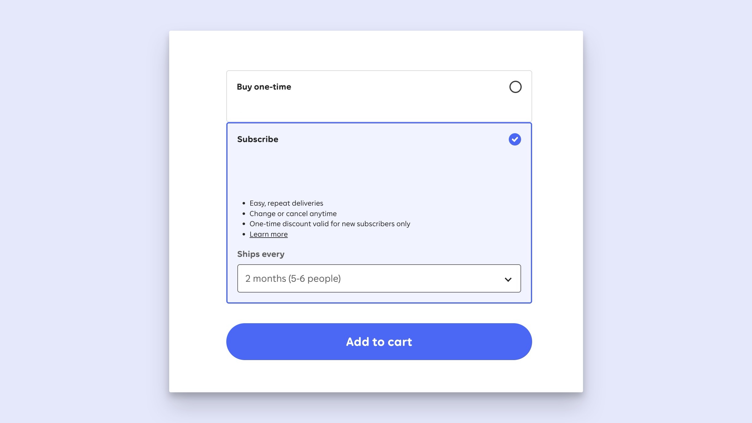 A screenshot showing the Subscribe option on the product page.